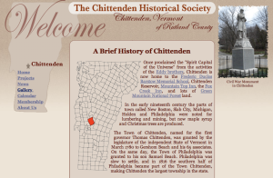 Chittenden Historical Society Web Site
